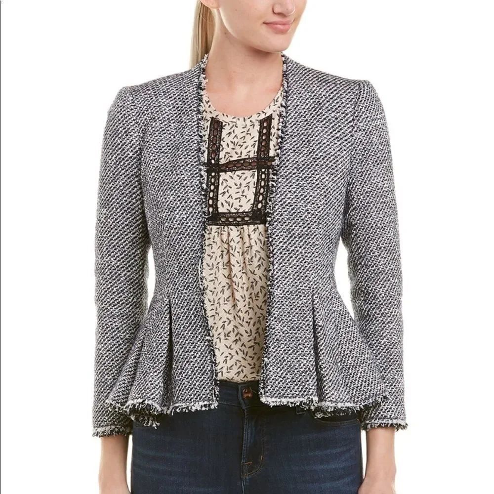 Rebecca Taylor Black & White Boucle Blazer Sz8